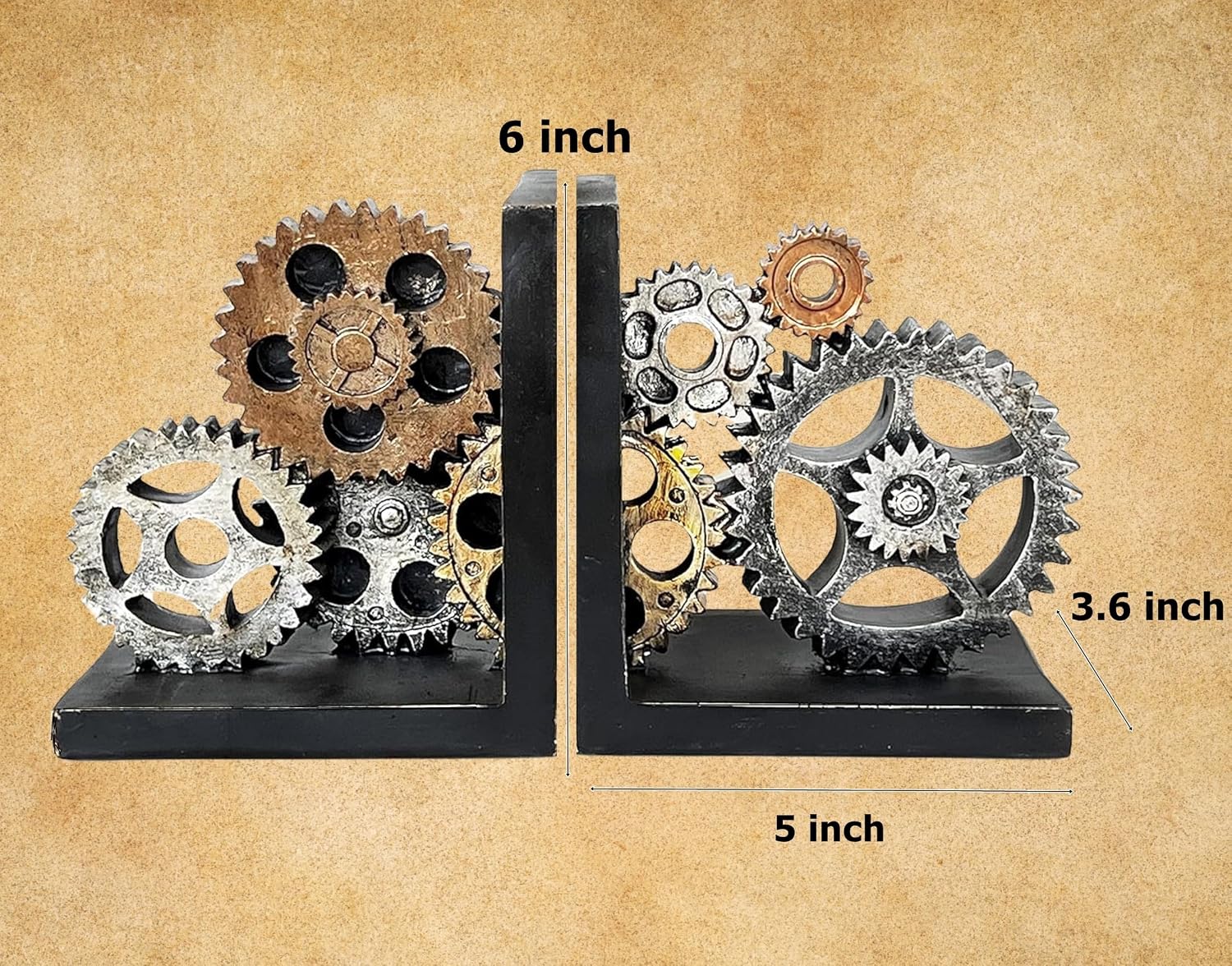 Steampunk Book Ends / Bronze