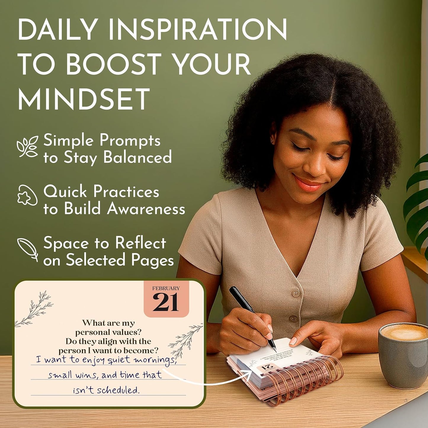 Mindfulness Desk Calendar for Women, 365 Perpetual Days of Self Care & Calm | Inspirational Gifts for Women, Daily