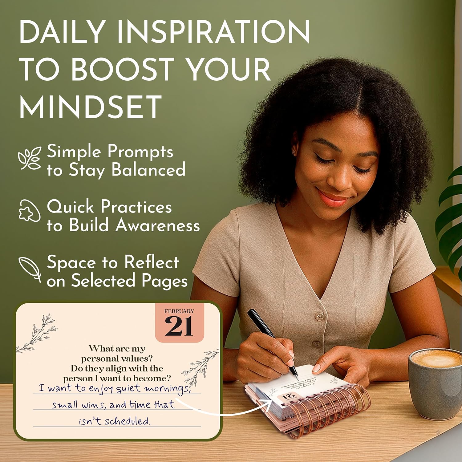 Mindfulness Desk Calendar for Women, 365 Perpetual Days of Self Care & Calm | Inspirational Gifts for Women, Daily