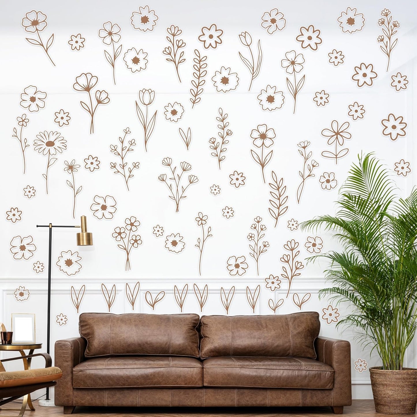 Wildflower Wall Stickers / Brown / Set of 160