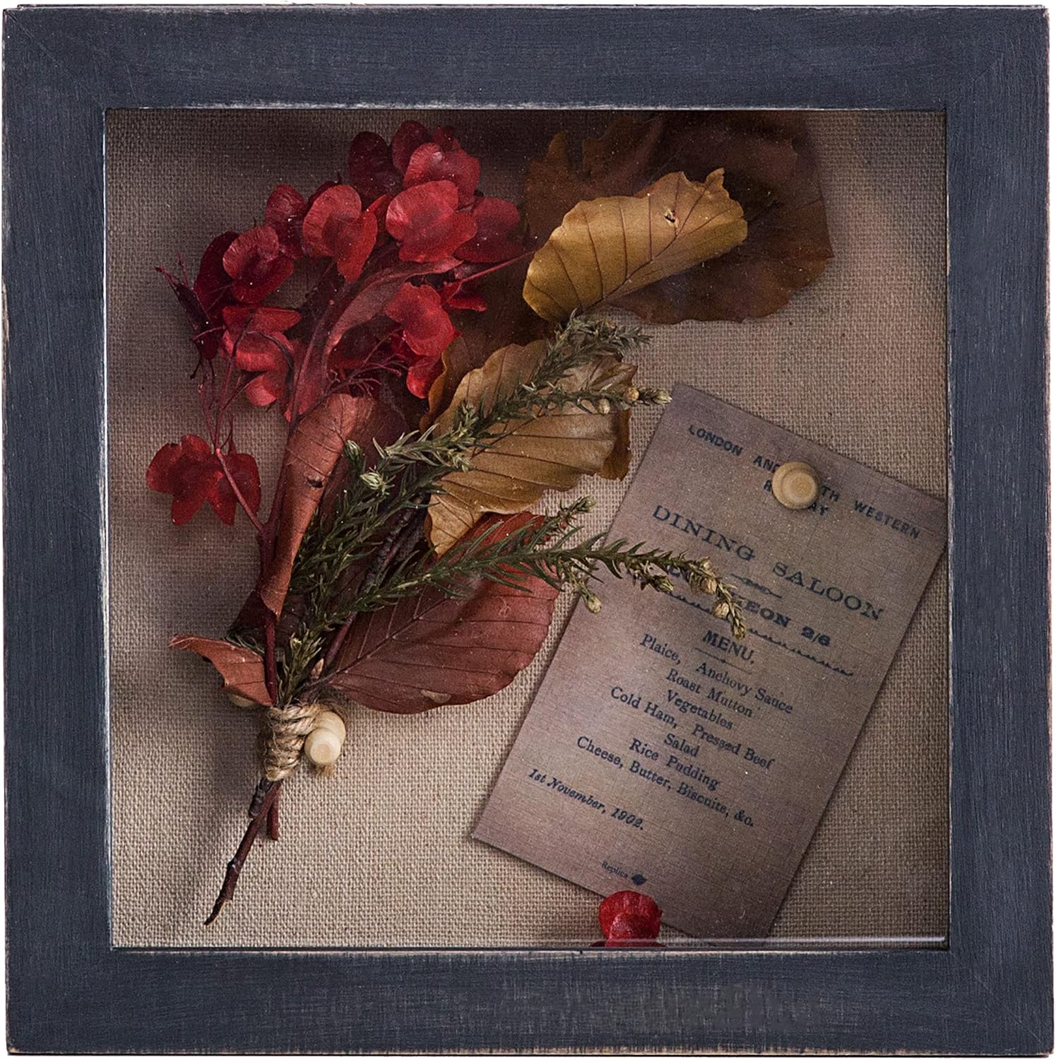 Freezing point Shadow Box Frame 8x8 Shadow Box Display Case Cabinet Pin Picture Frame with Linen Back Memorabilia