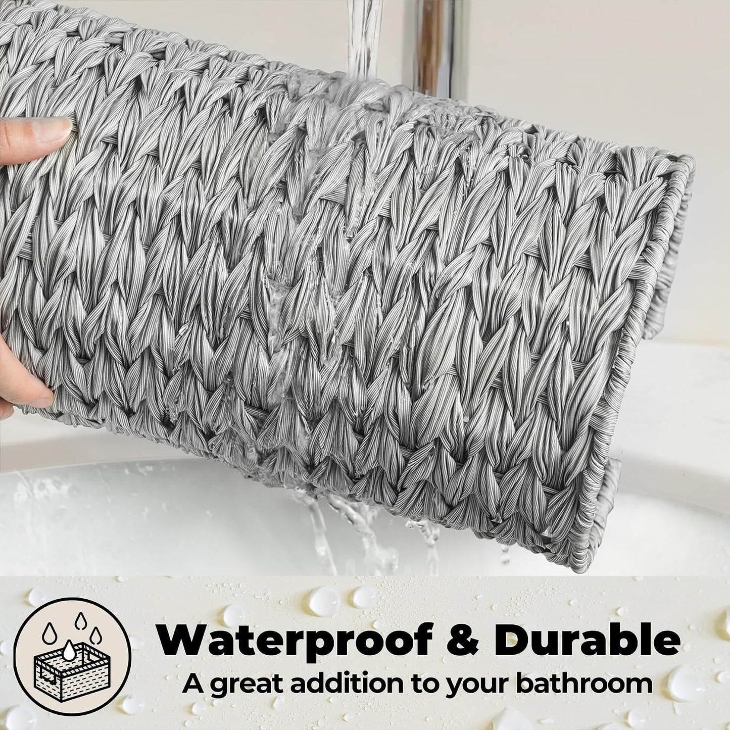 GRANNY SAYS Toilet Paper Storage with Lid, Wicker Toilet Paper Holder | Toilet Paper Holder Stand with Storage, Woven