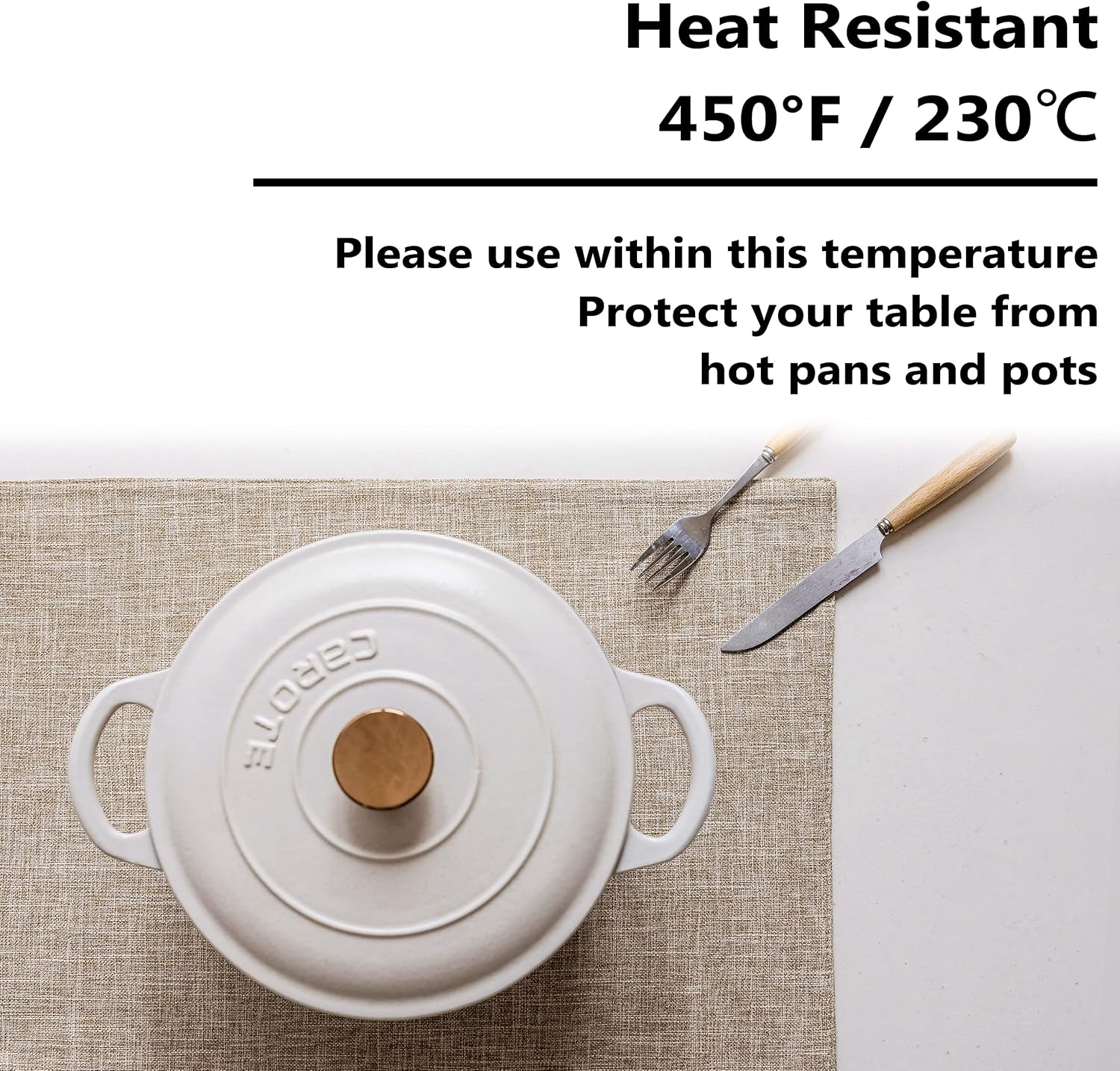 Home Brilliant Linen Place Mats Set of 6 Heat Resistant Dining Table Place Mats Cloth Placemats Kitchen Table Mats