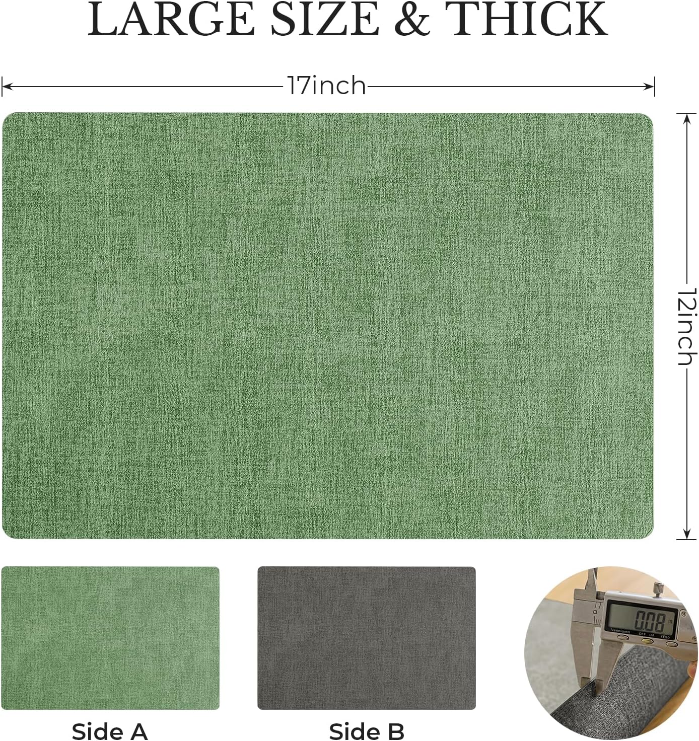 Romanstile Vinyl Placemats Set of 8, Reversible Faux Leather Heat Resistant Wipeable Table Mats, Waterproof Washable