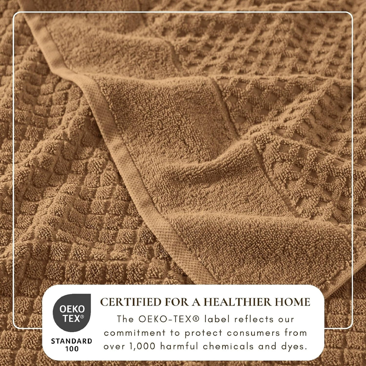 Great Bay Home Bath Towels - 100% Cotton 6 Piece Bath Sheet Set - Diamond Waffle Weave - Absorbent, Durable, Quick-Dry