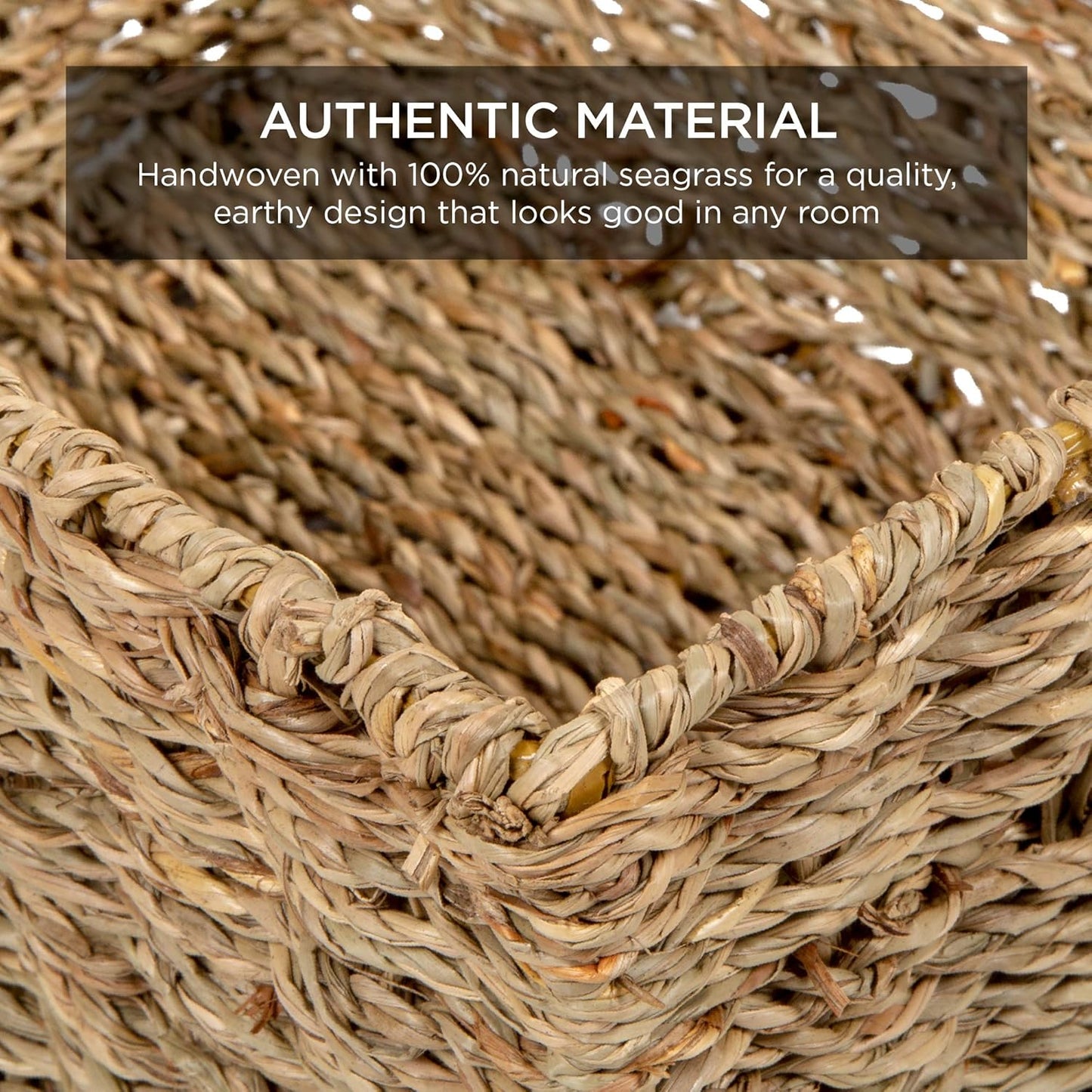 Rustic Multipurpose Stackable Seagrass Storage Basket / Natural / Set of 4