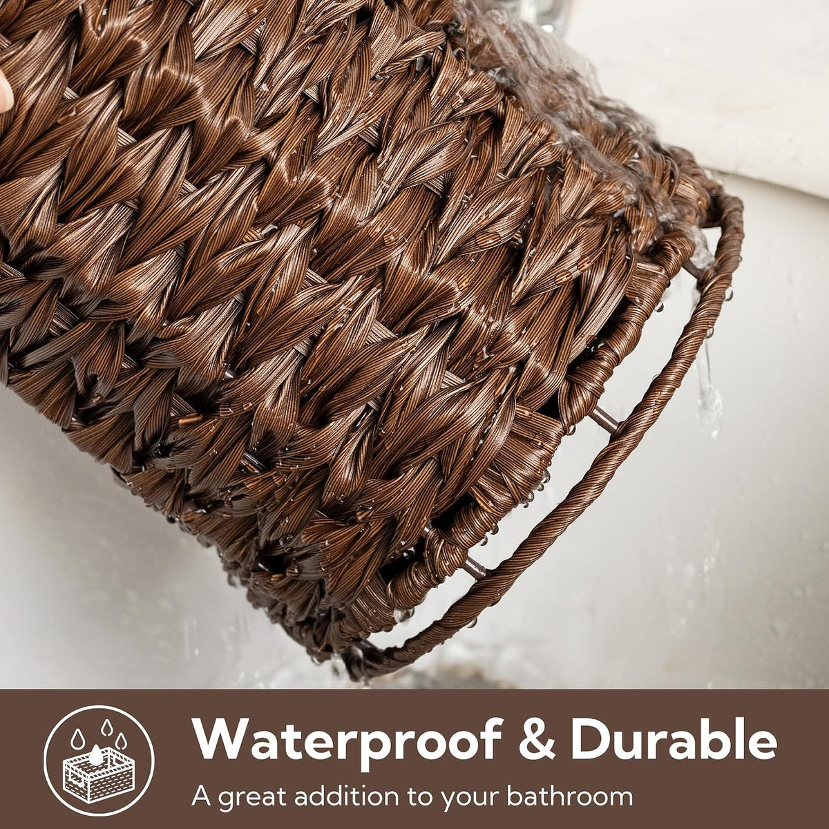 GRANNY SAYS Wicker Free Standing Toilet Paper Holder Stand with Storage | Modern Covered Toilet Paper Stand for 4 Rolls