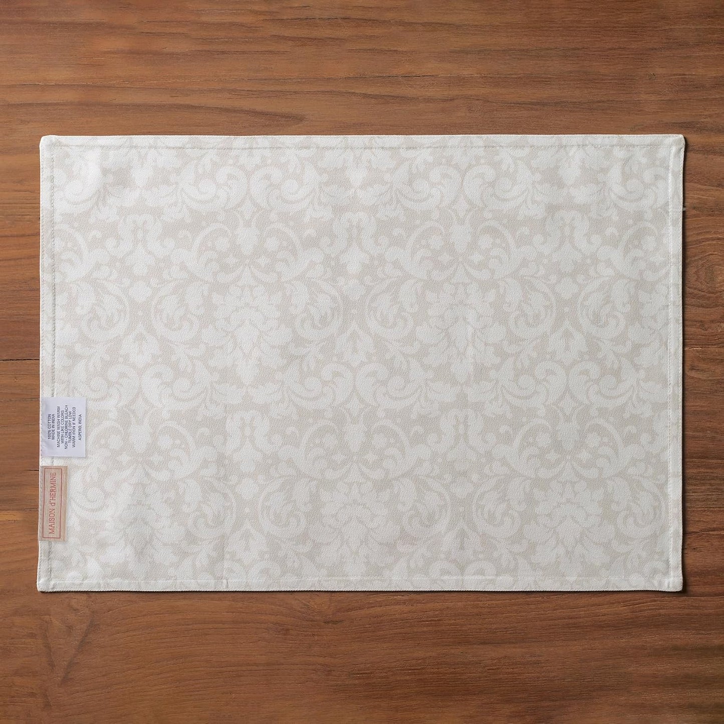 Maison d' Hermine Placemats Set of 4 Reusable 100% Cotton (13"x19") | Cloth Place Mats Washable Table Mats for Kitchen