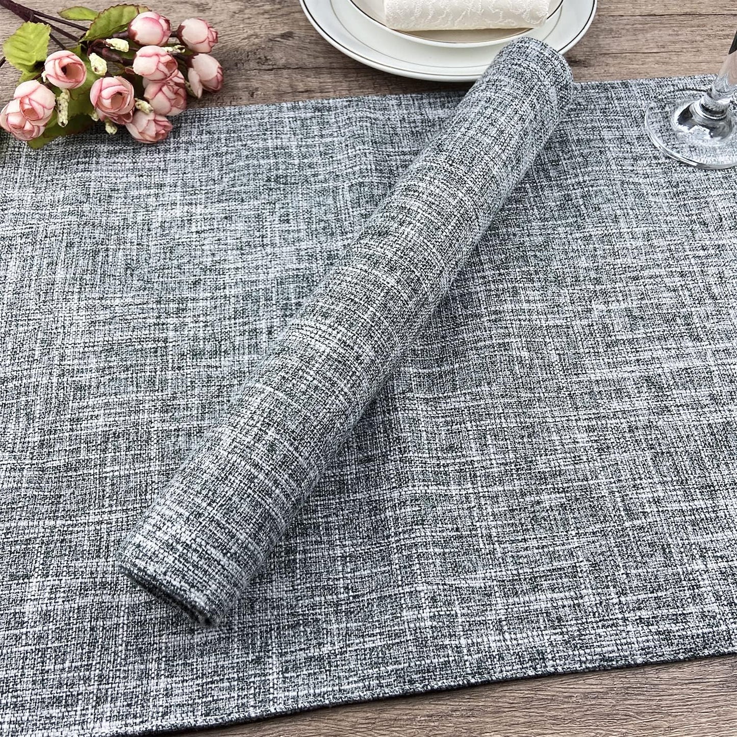 Weabetfu Cloth Placemats Set of 6 Heat Resistant Dining Table Placemmats | Cotton Linen Machine Washable Kitchen Table