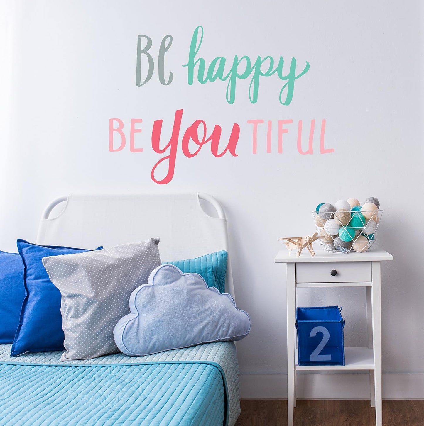 Wall Decals Colorful Quote Stickers / Be Bright, Be Happy, Be You