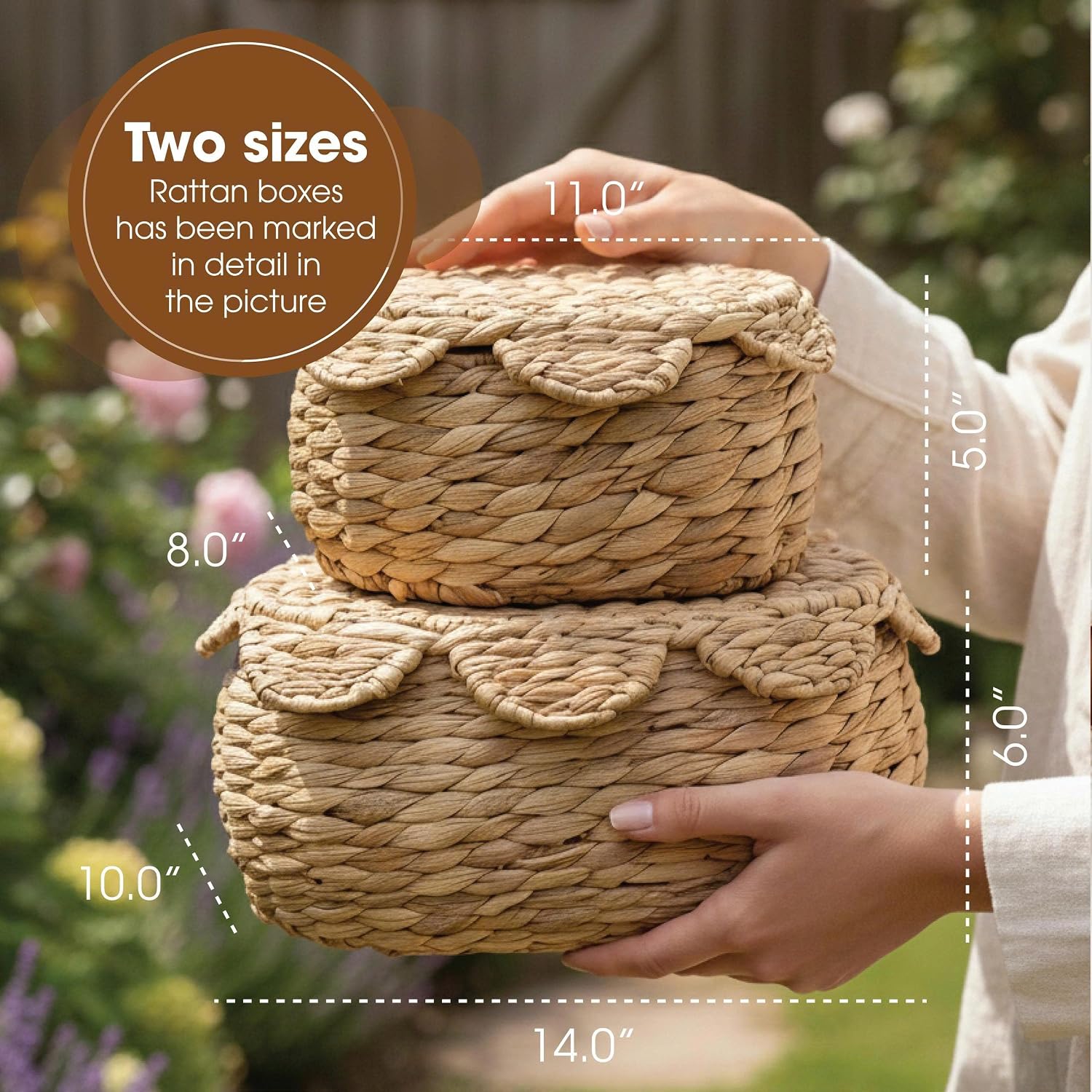 Boho Rattan Basket / Set of 2