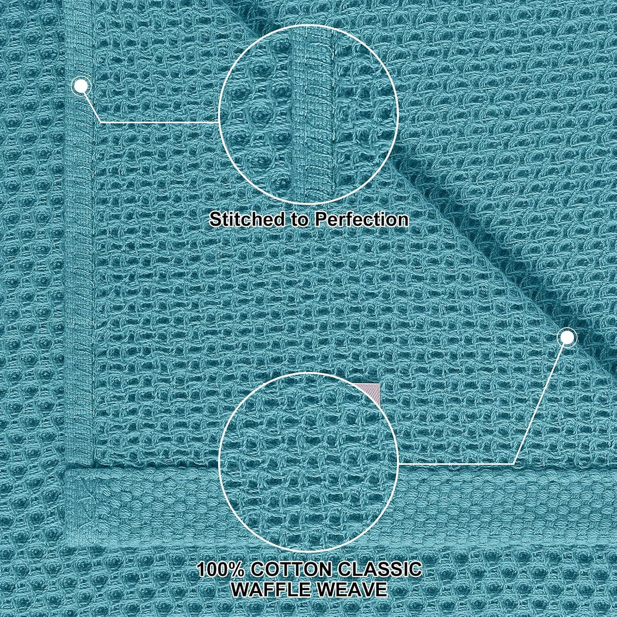 Homaxy 12 Pack 100% Cotton Kitchen Towels and Dishcloths Set, Lake Blue | 12 x 12 Inches and 13 x 28 Inches Kitchen
