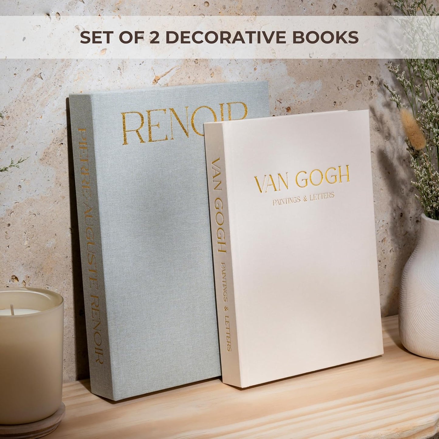Linen Coffee Table Books / Set of 2