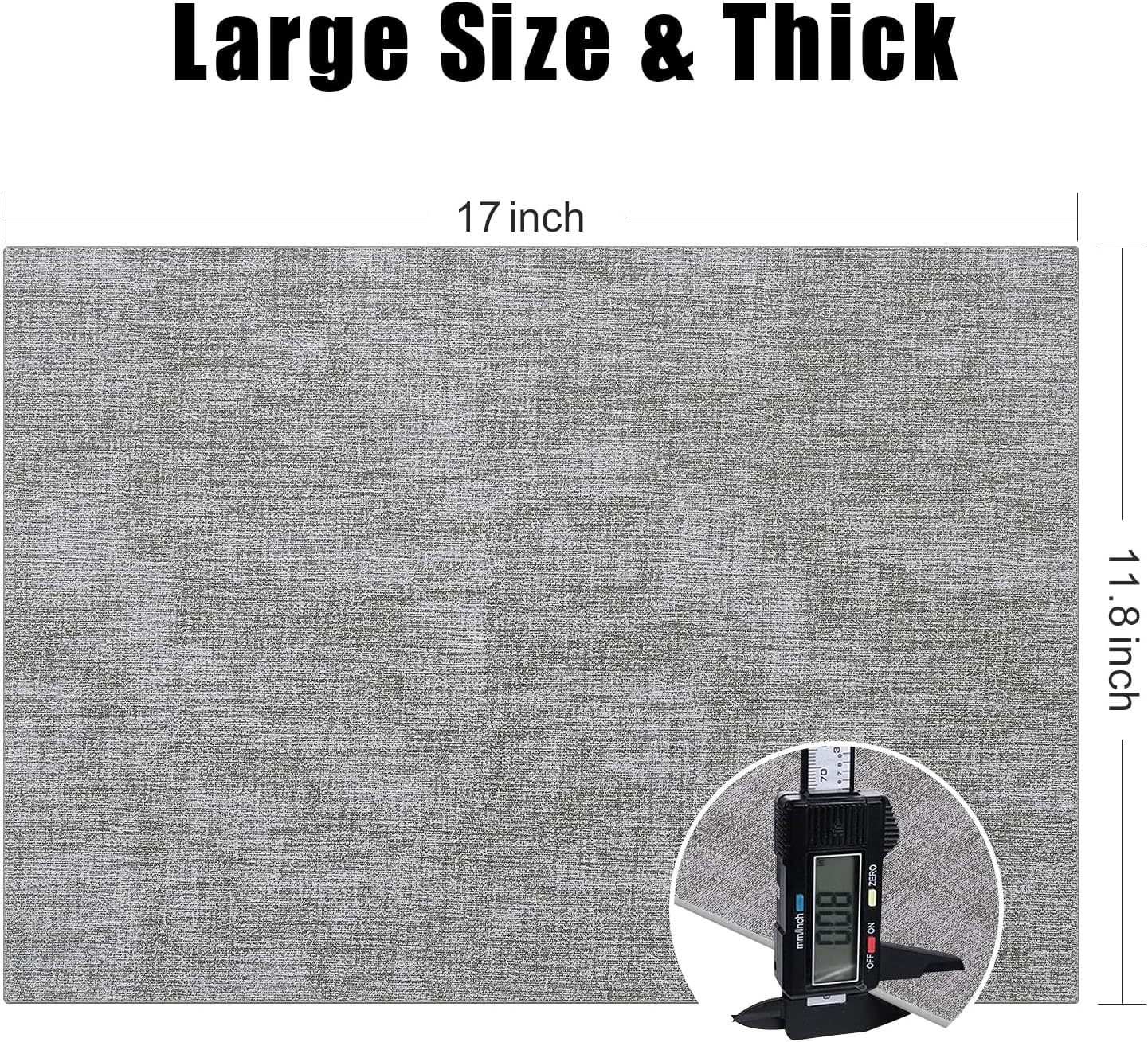 Homaxy PU Faux Leather Placemats for Dining Table, Set of 8, Light Grey | Waterproof Wipeable Washable Table Mats, Easy