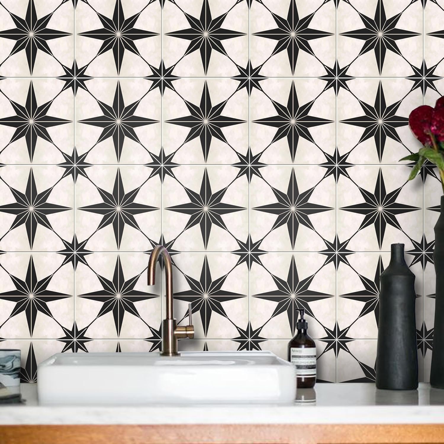 Positano Peel and Stick Tile Stickers Vinyl Self-Adhesive Backsplash / 6 x 6 / Set of 22