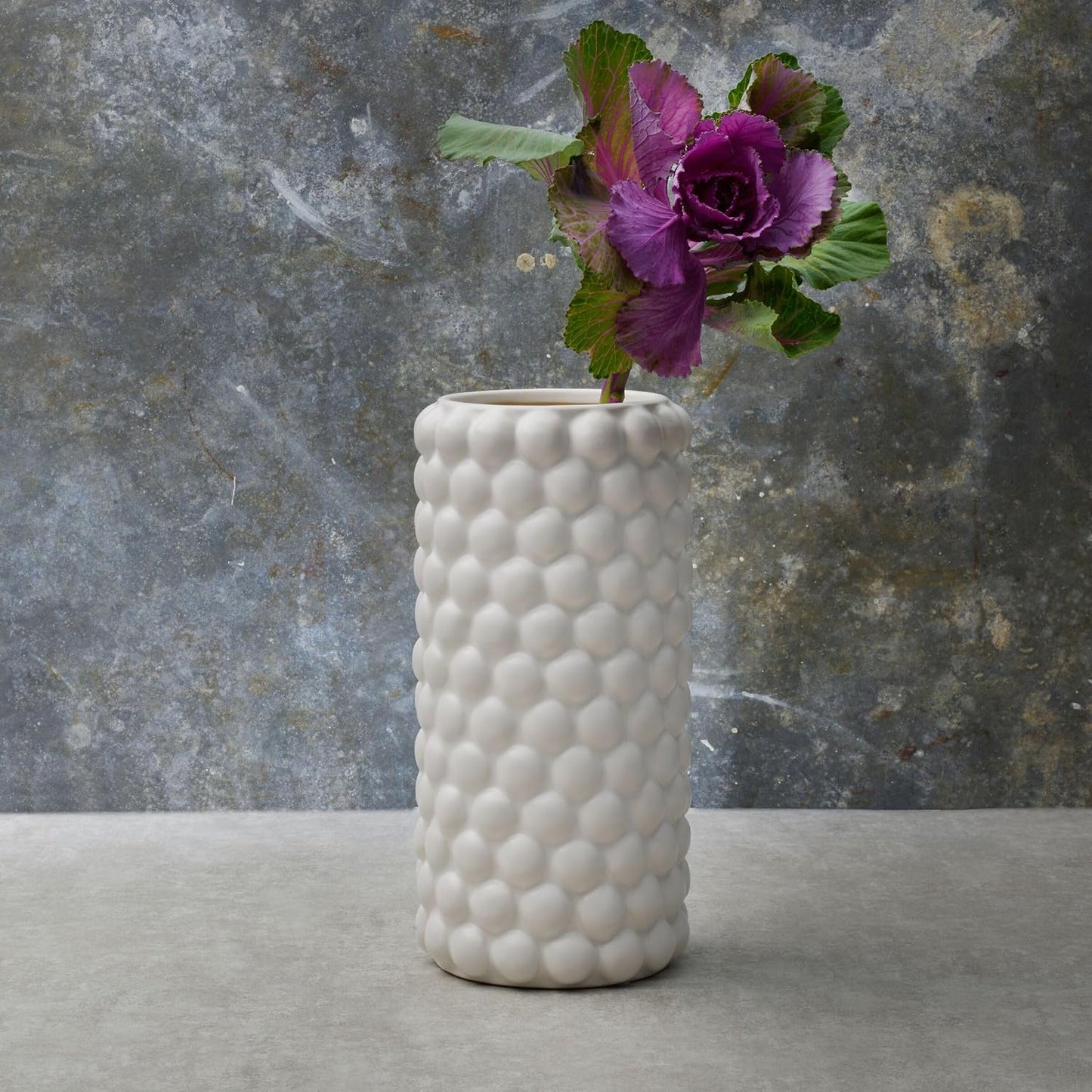 Ceramic Decorative Vase / 11.8 Inch / White / 12 Inch