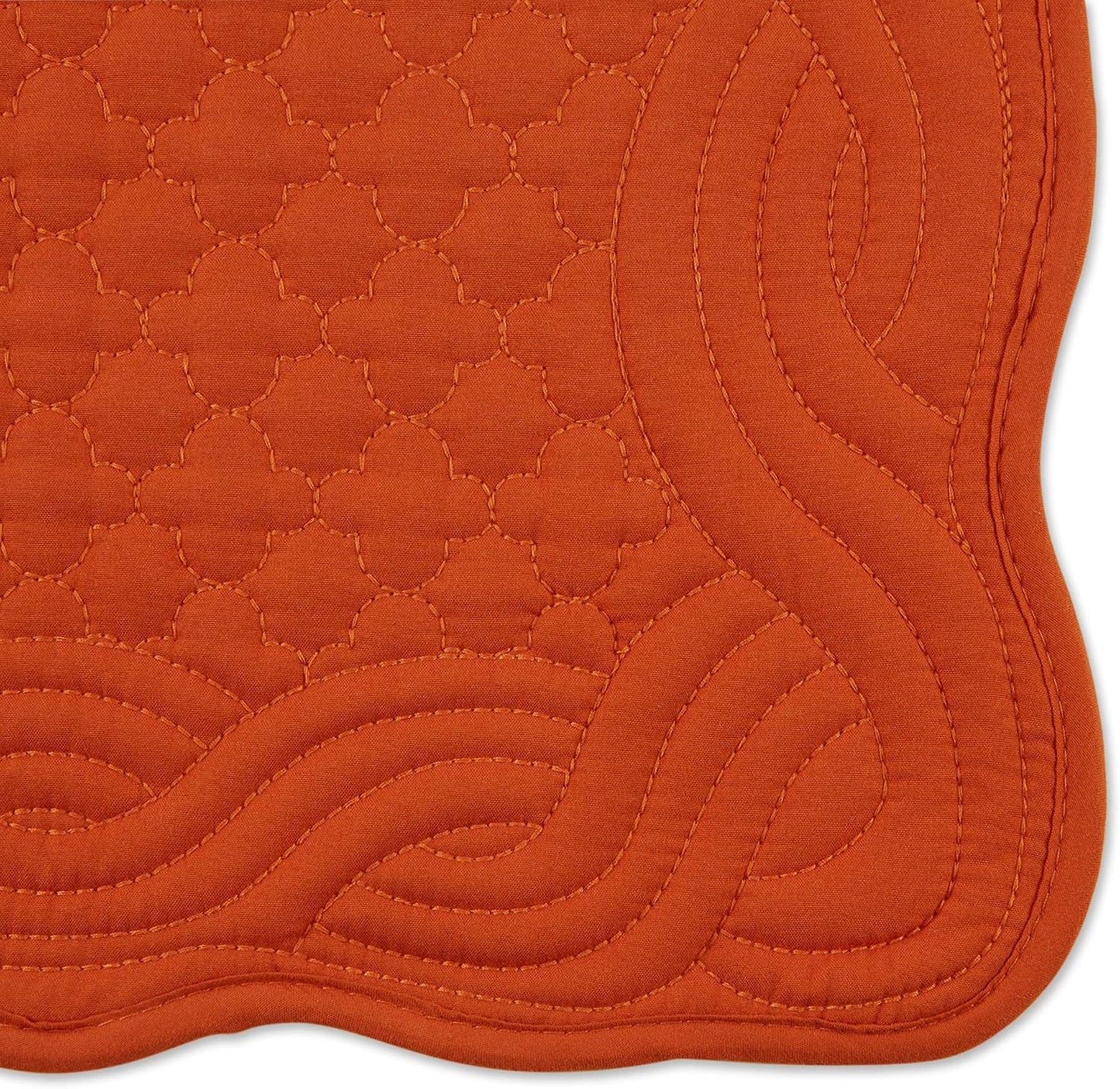 DII Quilted Farmhouse Collection Tabletop, Placemat Set, Pumpkin Spice, 6 Piece