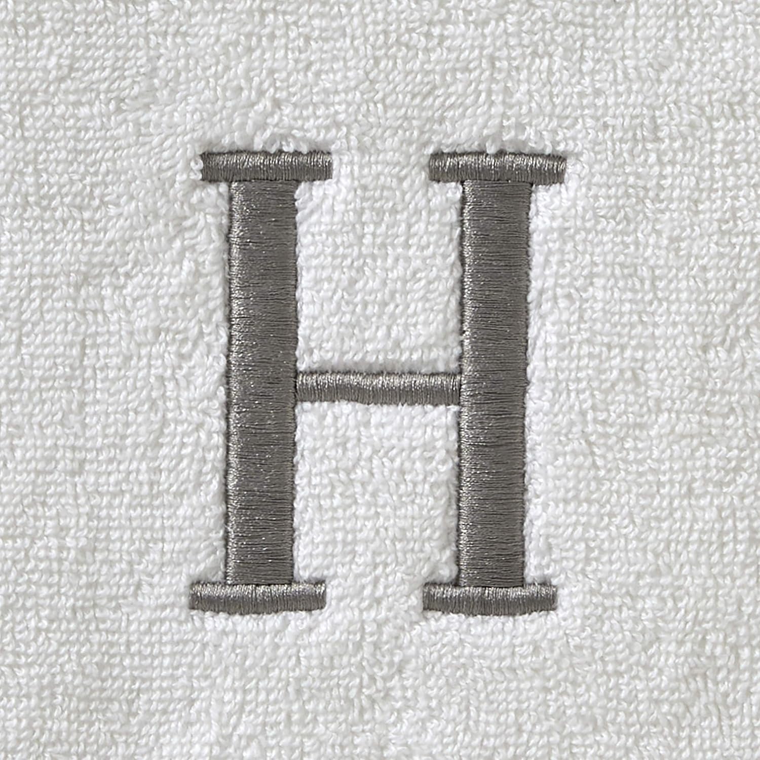 SKL Home Casual Monogram Hand Towel Set-2pc, Embroidered H, White | Available in letters A-Z. Personalized style for