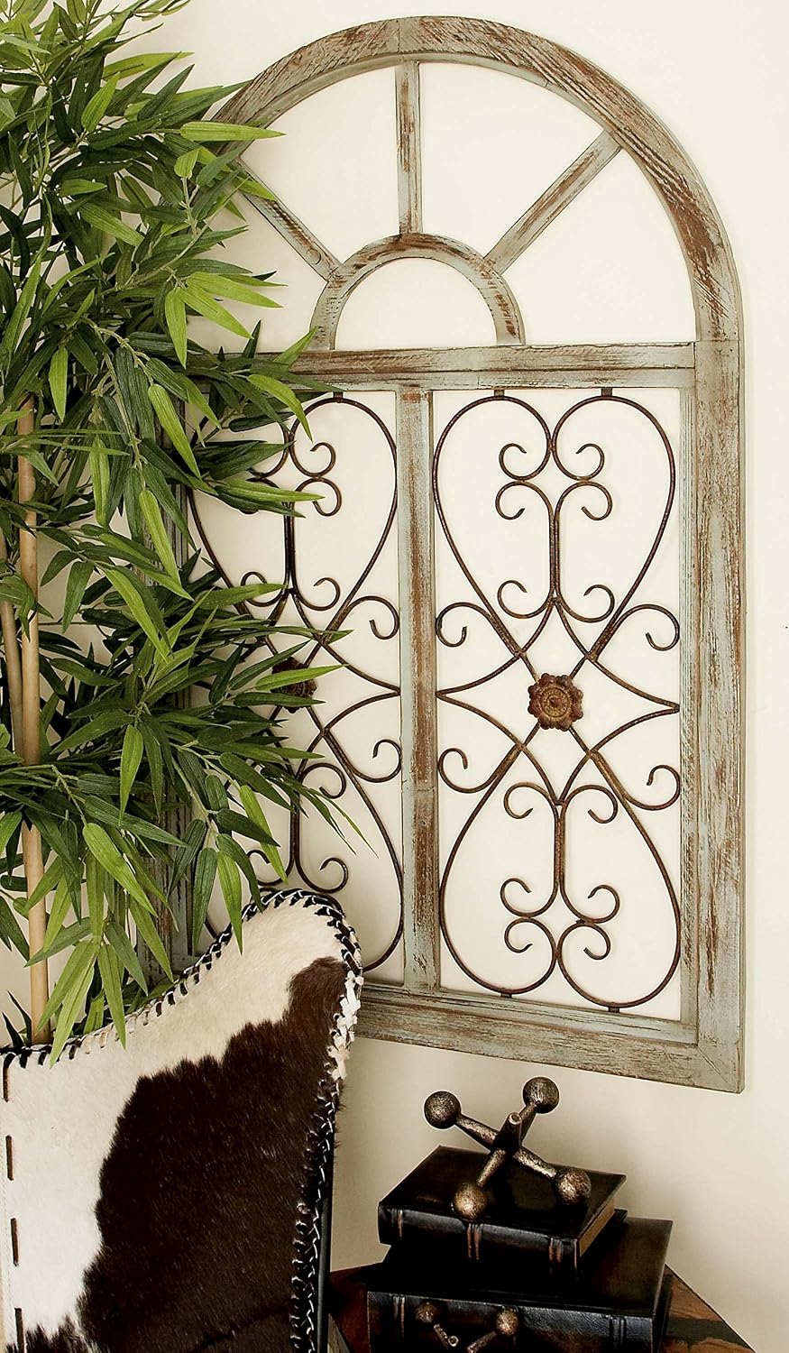 Metal Scrollwork Relief / 28.2"L x 1"W / Light Blue