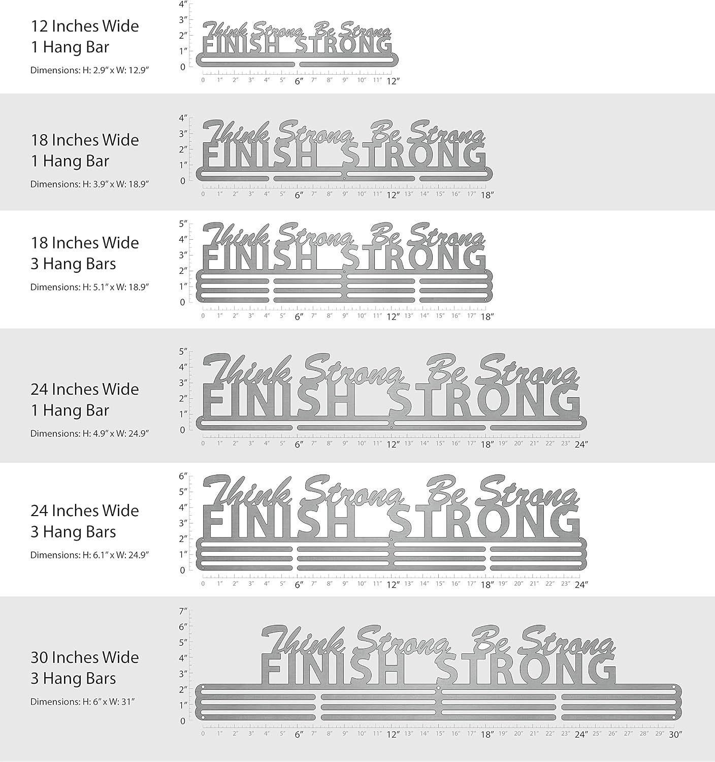 Allied Medal Hangers - Think Strong, Be Strong, Finish Strong - Multiple Variations Offered - Medal Award Holder