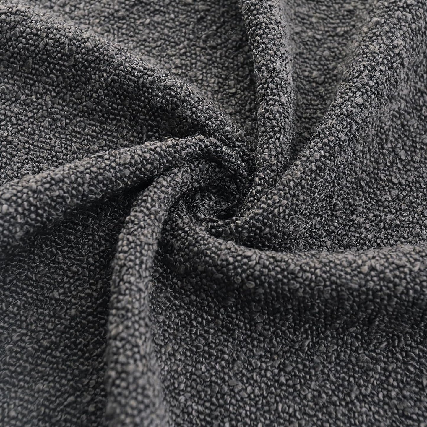 Boucle Decorative Throw Pillow Covers / Charcoal / 22 x 22 / Set of 2