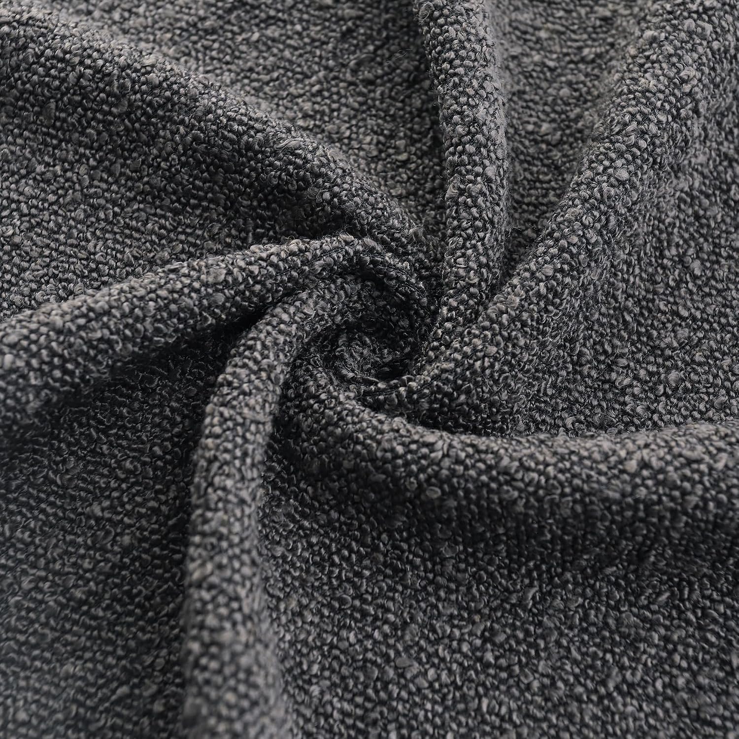 Boucle Decorative Throw Pillow Covers / Charcoal / 22 x 22 / Set of 2
