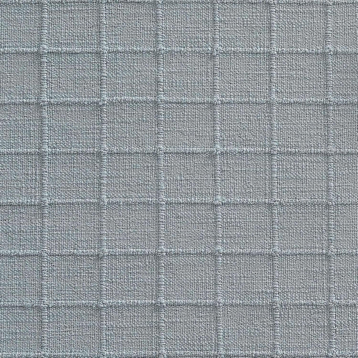 Artisanal Grid Decorative Linen Placemats Set of 6, Chambray | Thick Heavy Textured Washed Linen Place Mats 13×19in