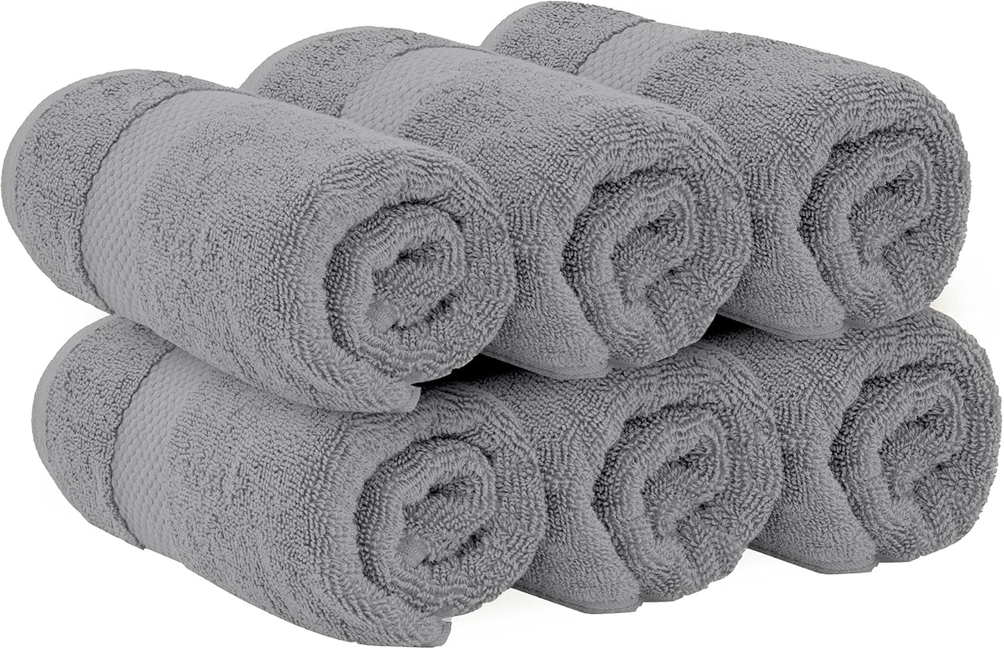 White Classic Luxury Light Gray Hand Towels - Soft 100% Turkish Cotton | Highly Absorbent Hotel spa Bathroom Towel