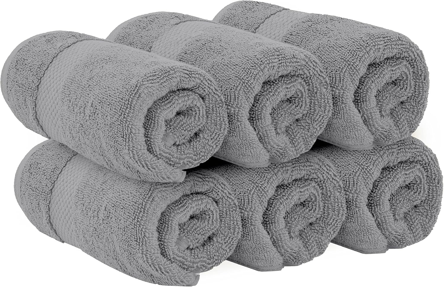 White Classic Luxury Light Gray Hand Towels - Soft 100% Turkish Cotton | Highly Absorbent Hotel spa Bathroom Towel