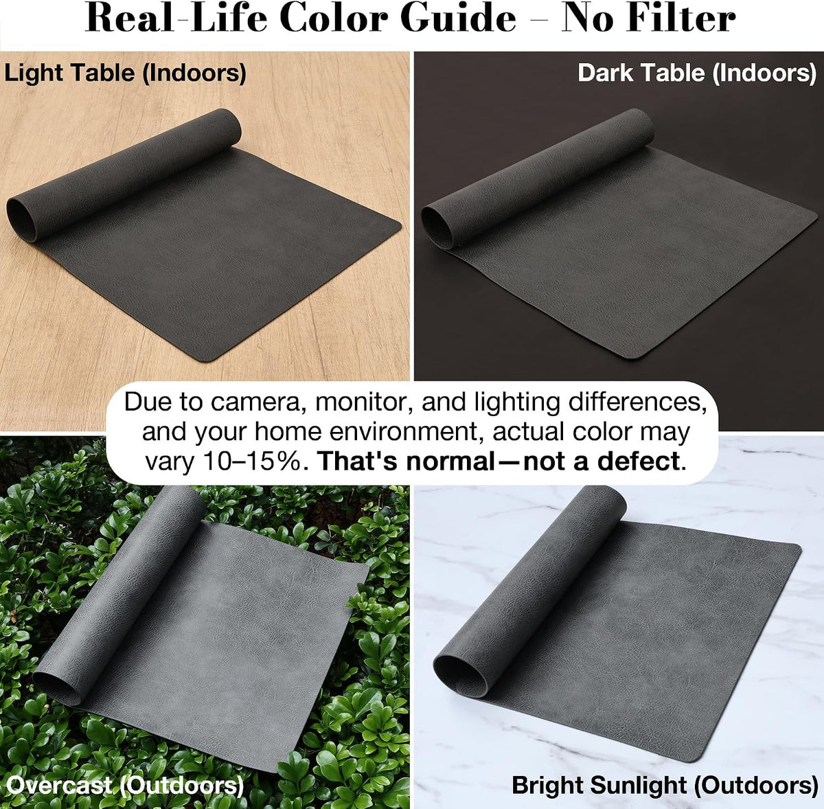 Roxifina Faux Leather Placemats Set of 8 - Vinyl Placemats Wipeable Waterproof Oil-Proof PU Place Mats Heat Resistant