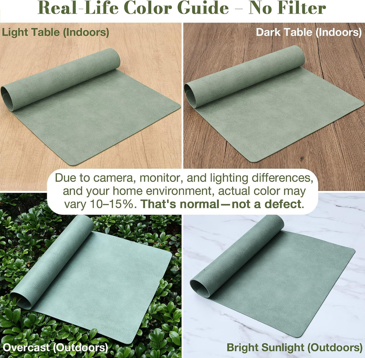 Roxifina Faux Leather Placemats Set of 8 - Vinyl Placemats Wipeable Waterproof Oil-Proof PU Place Mats Heat Resistant
