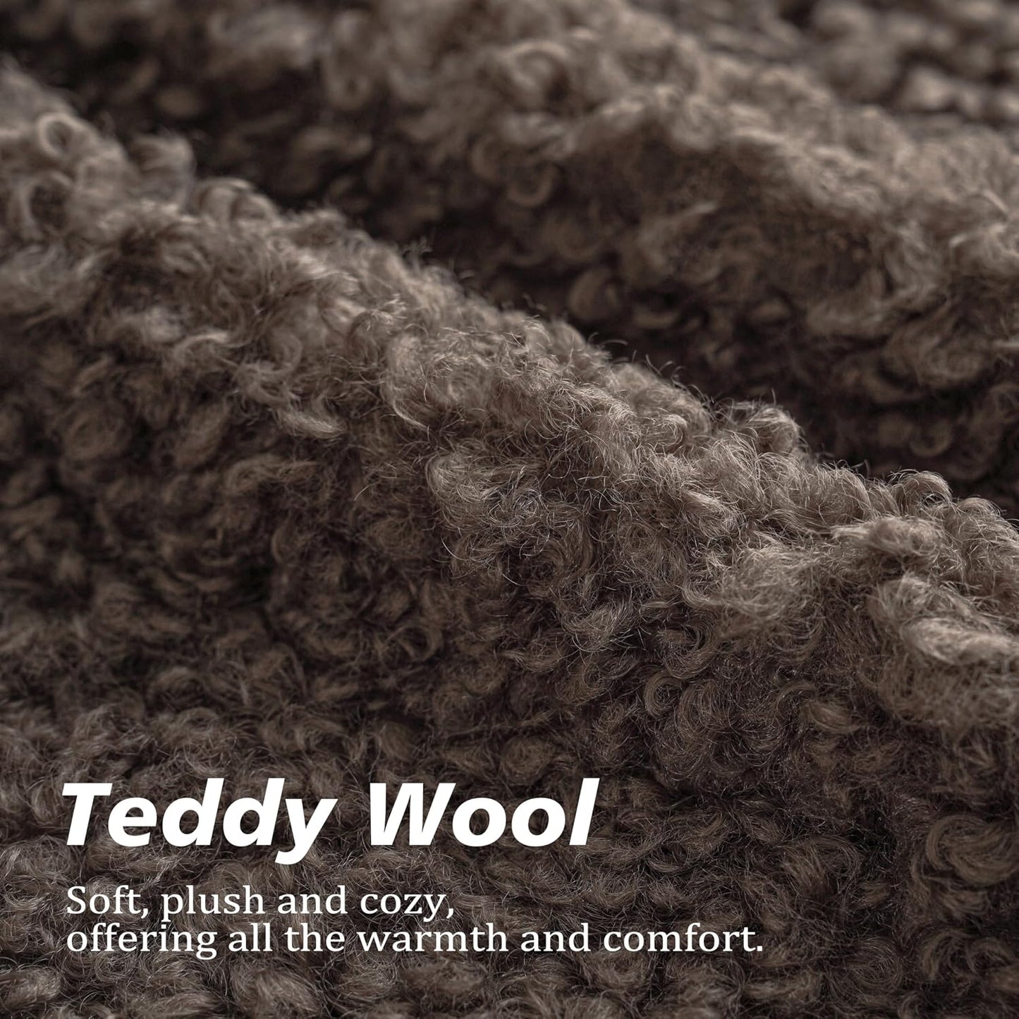 Teddy Faux Fur Throw Pillow Cover Decorative Sherpa Pillow Fuzzy / 18 x 18 / Chocolate / Set of 2