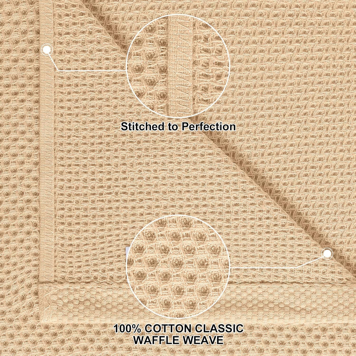 Homaxy 12 Pack 100% Cotton Kitchen Towels and Dishcloths Set, Apricot | 12 x 12 Inches and 13 x 28 Inches Kitchen