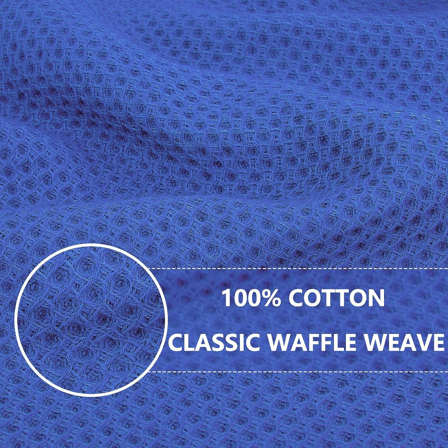 Homaxy 100% Cotton Waffle Weave Kitchen Dish Cloths 8-Pack, Blueberry | 12 x 12 Inches, Ultra Soft Absorbent Dish