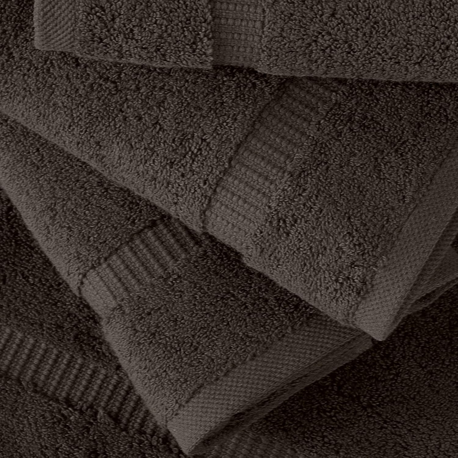 SALBAKOS 6-Piece 100% Turkish Cotton Hand Towels, 16x30 inch, Chocolate | Large Size Thick Super Soft Highly Absorbent