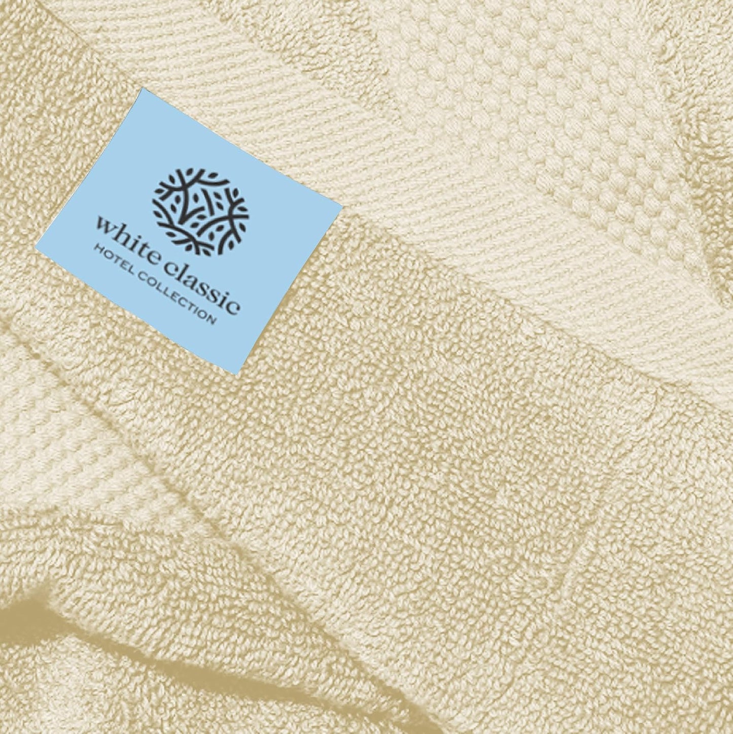 White Classic Luxury Beige Hand Towels - Soft 100% Turkish Cotton | Highly Absorbent Hotel spa Bathroom Towel