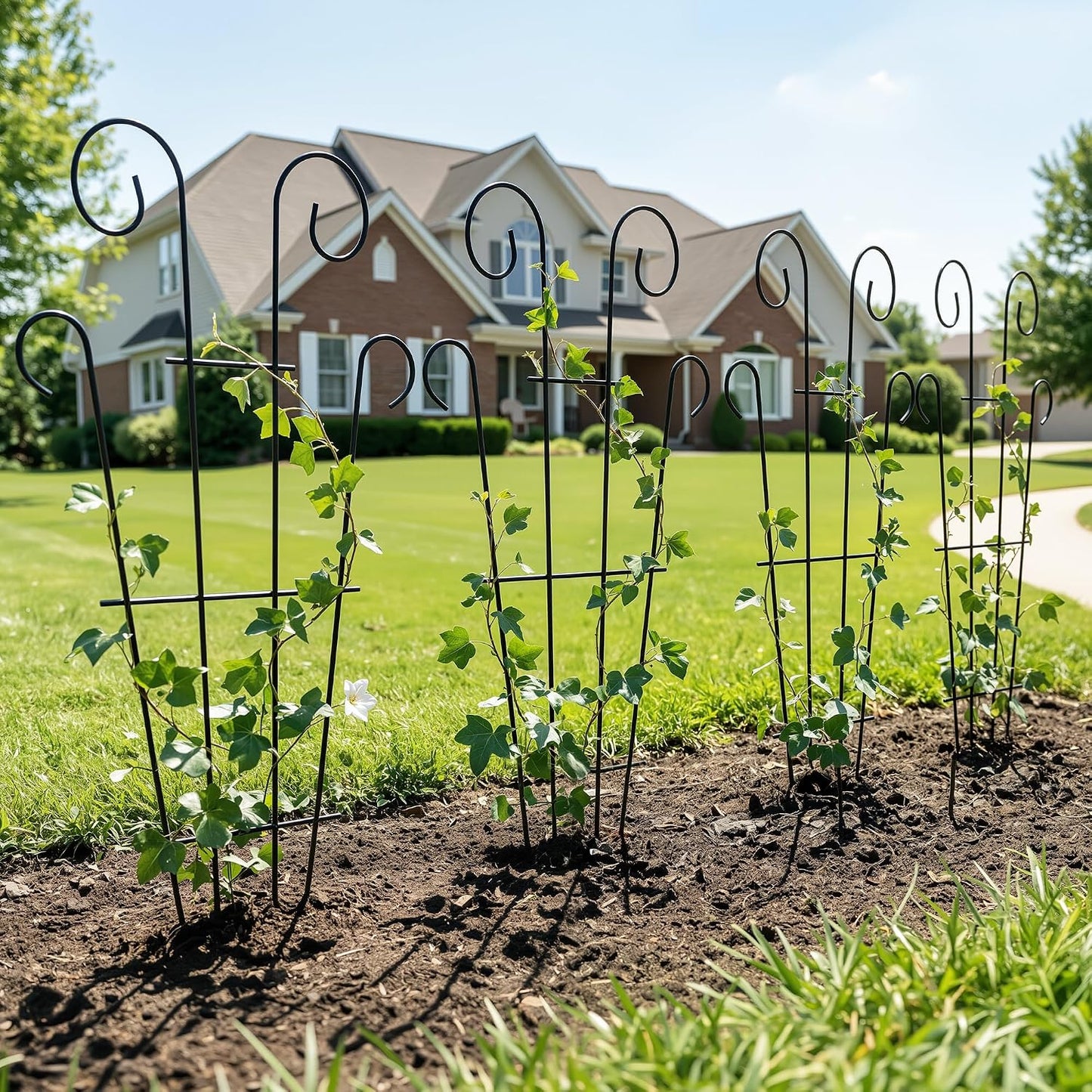 4 Pack 32 Inch Tall Metal Plant Trellis for Potted Plants | Metal Garden Trellis for Climbing Plants, Indoor Outdoor