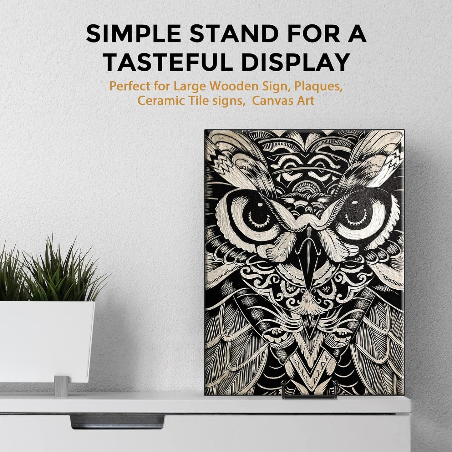Metal Plate Holder Display Stand + Picture Frame Holder Stand + / 10 Inch / Set of 3
