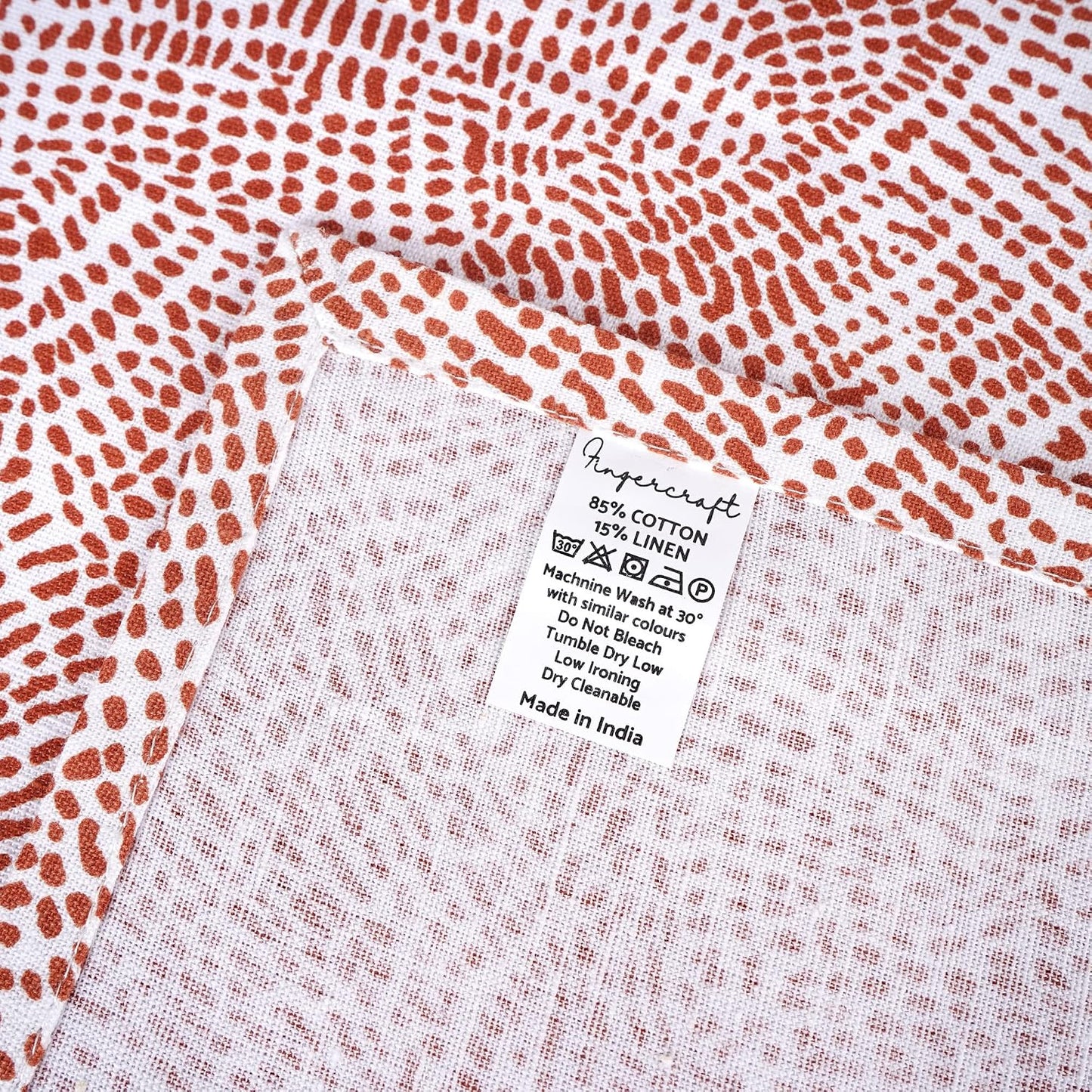 FINGERCRAFT Cloth Napkins Set of 12 Cotton Linen, 20x20 Inch, Abstract Dot | Mitered corner, washable, soft, absorbent