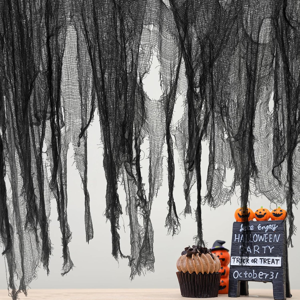 500 x 59 Inch Halloween Spooky Cloth, Black Halloween Scary Creepy Cloth