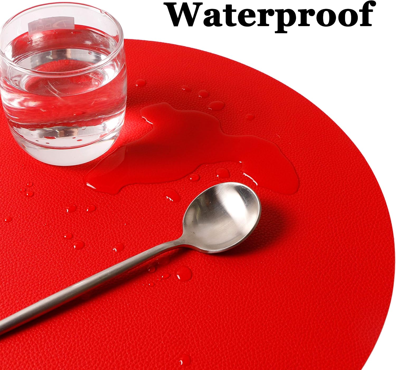 Wipeable Placemats and Coasters Leather Table Mats Waterproof Heat-Resistant Easy to Clean for Dining Table Set Kitchen