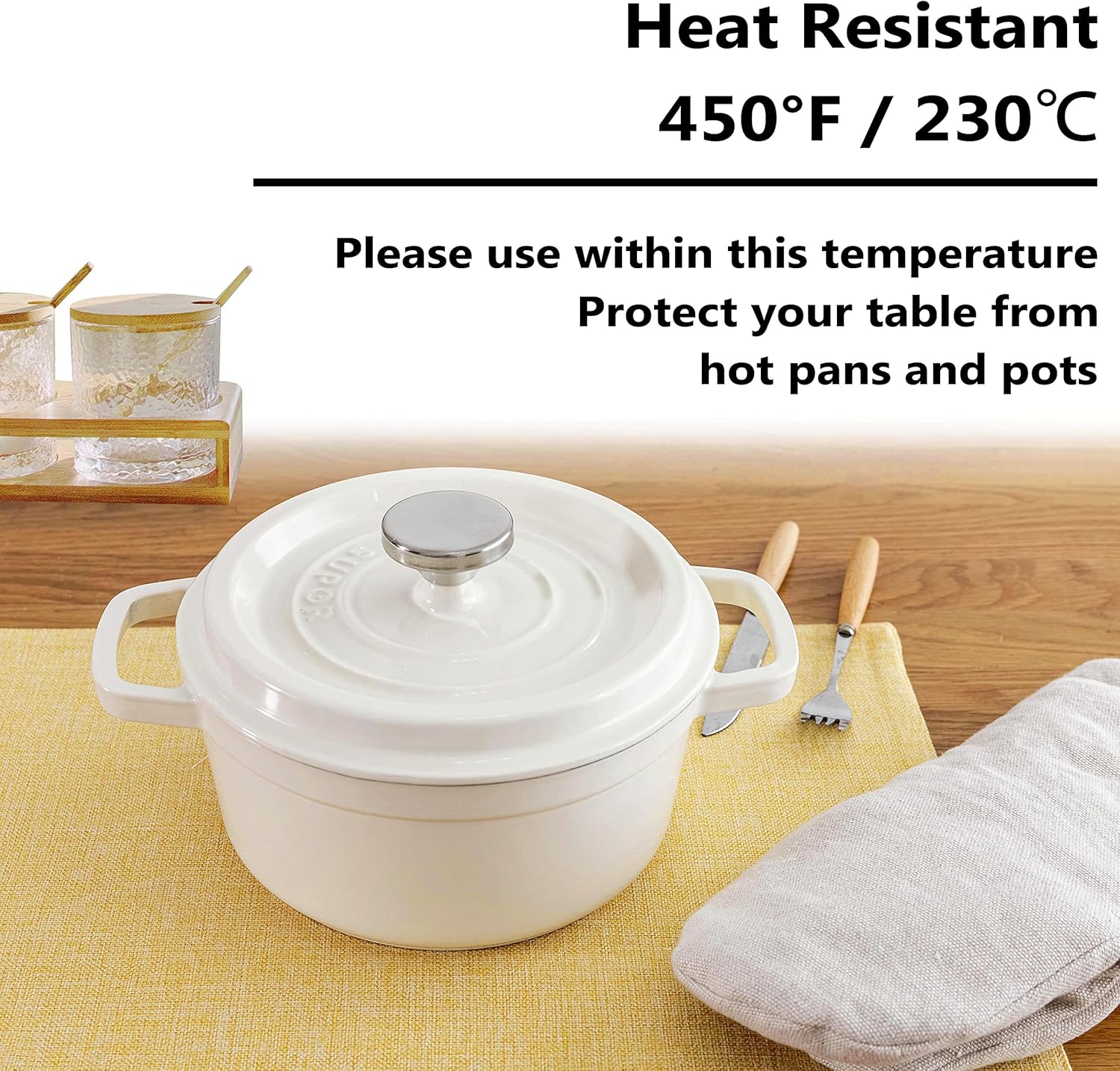 Home Brilliant Dining Placemats Set of 6 Heat Resistant Dining Table Place Mats for Kitchen Table for Placemats