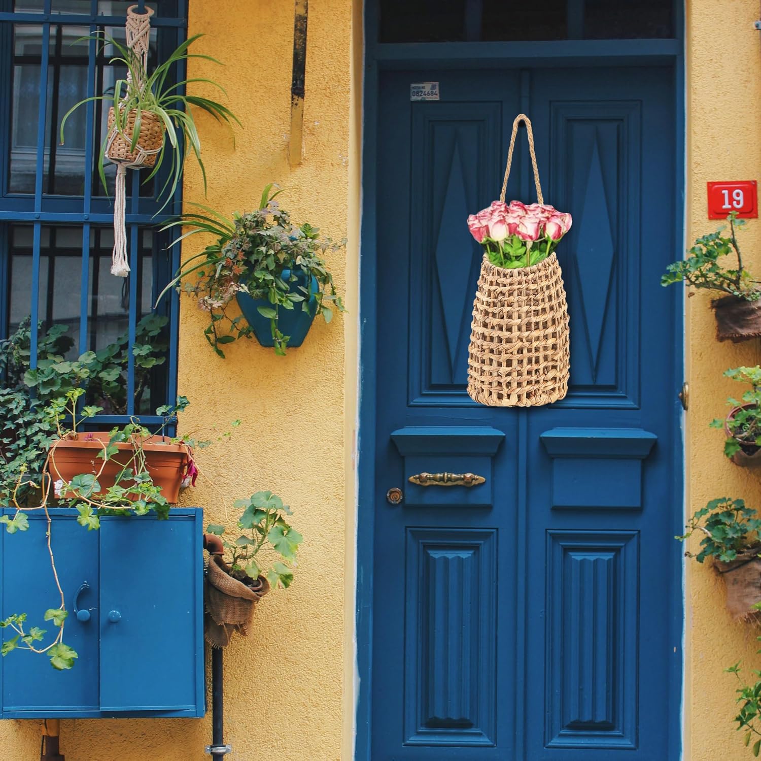 Woven Front Door Basket / Bohemian