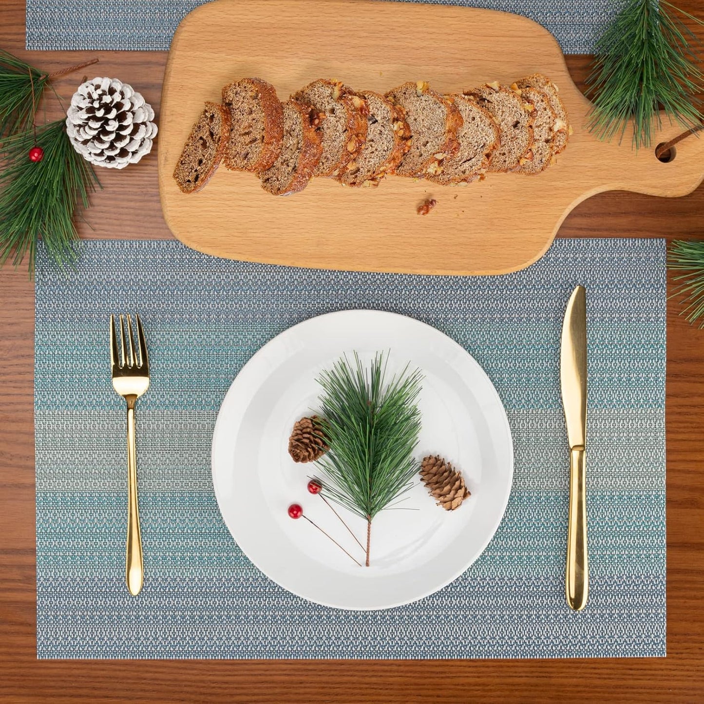 Winknowl Placemats, Set of 8 Heat Resistant Stain Resistant Woven Vinyl Insulation Placemats, Durable Washable Elegant
