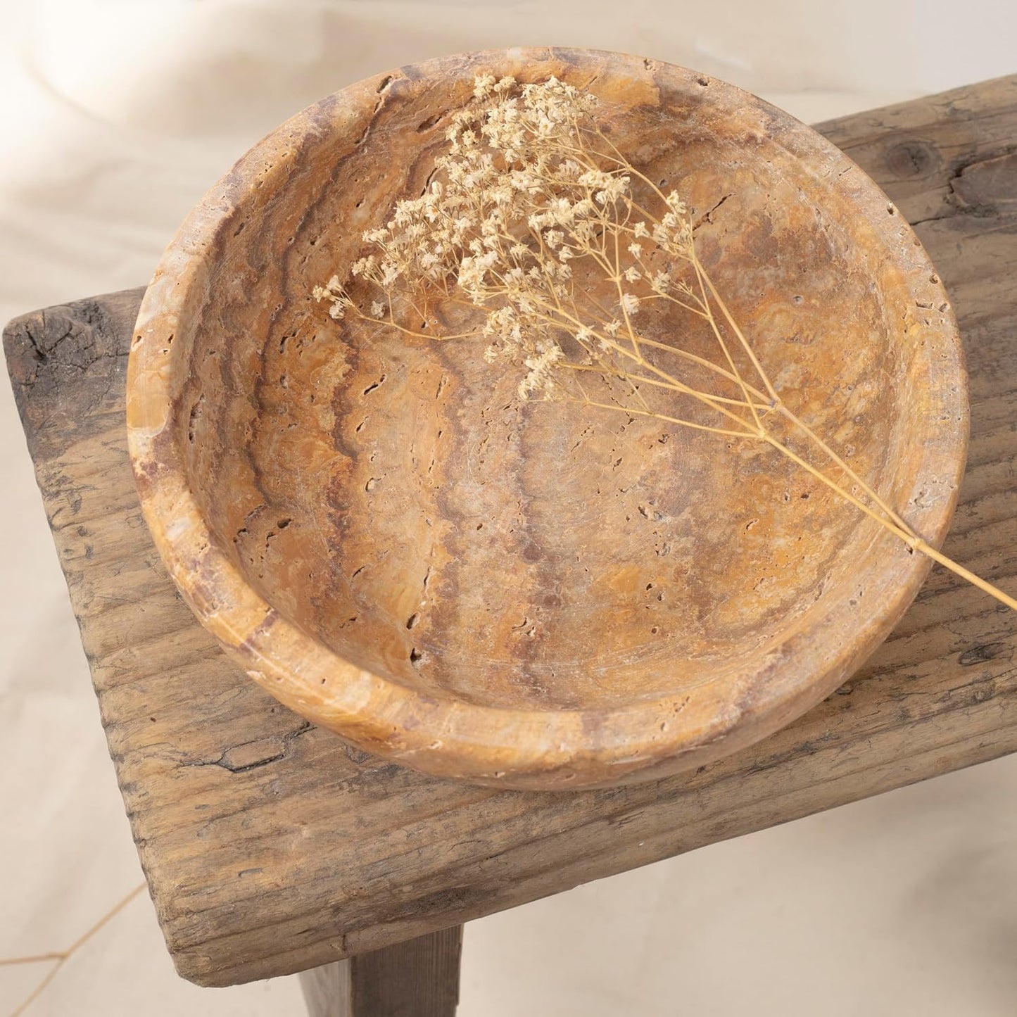 Travertine Decorative Bowls / Brown