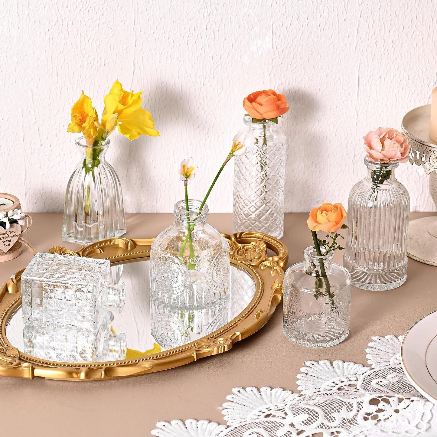 Clear Glass Bud Vases / Clear Series / Set of 30