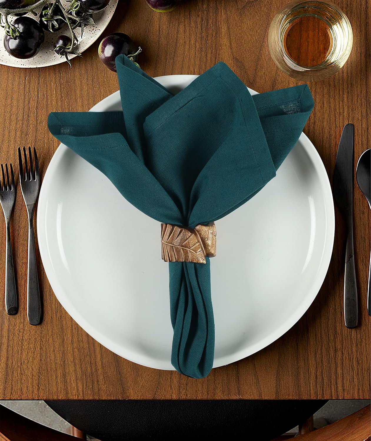 NATURALCRAFT Cloth Napkins Set of 12 Cotton Linen18x18 inch Teal | Washable Reusable Fabric Soft Durable Quality