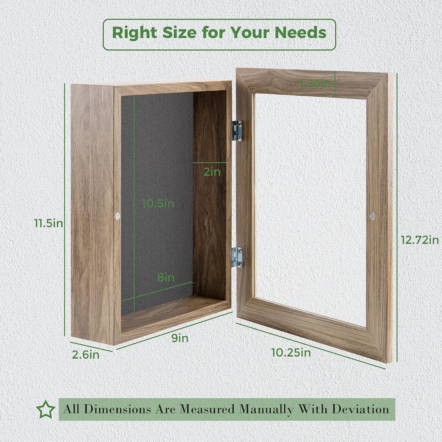 Frametory 8.5x11 Shadow Box Frame Display Case, 2-inch Depth (Tan, 4 Pack) | Strengthened Glass Cover, Display Box for