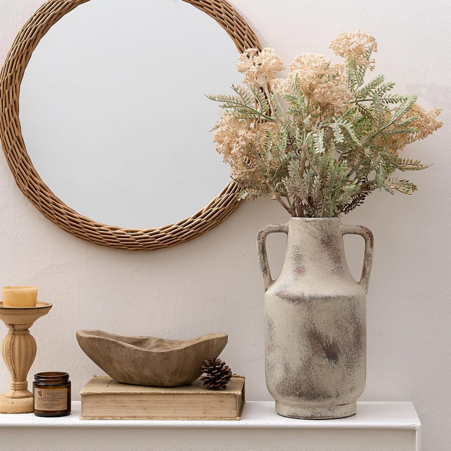 Ceramic Rustic Flower Vase / 112-terra / 12 Inch