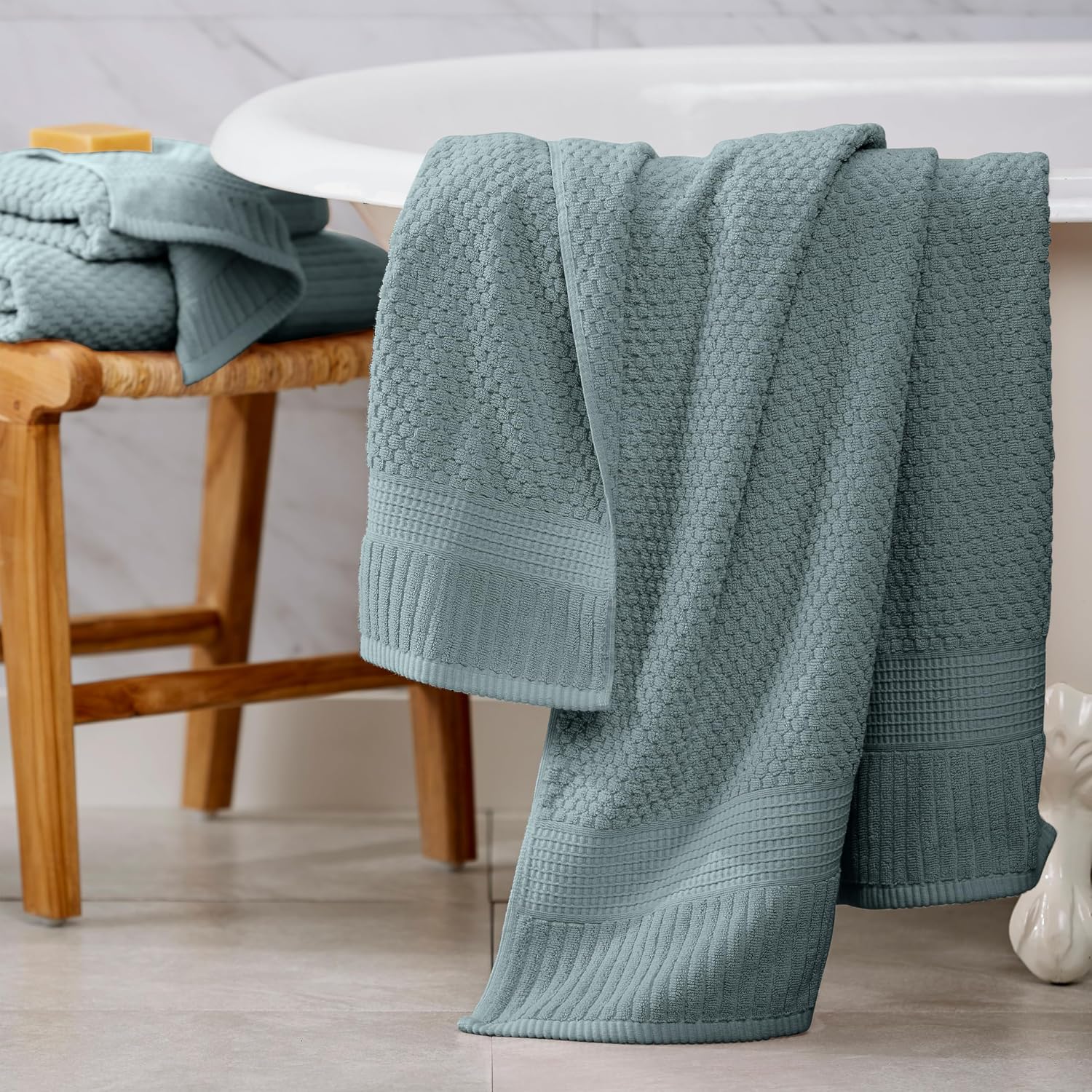 NY Loft 100% Cotton 2-Pack Oversized Bath Towel Set | Stormy | Quick-Dry | Two Oversized 35" x 70" Bath Towels / Bath
